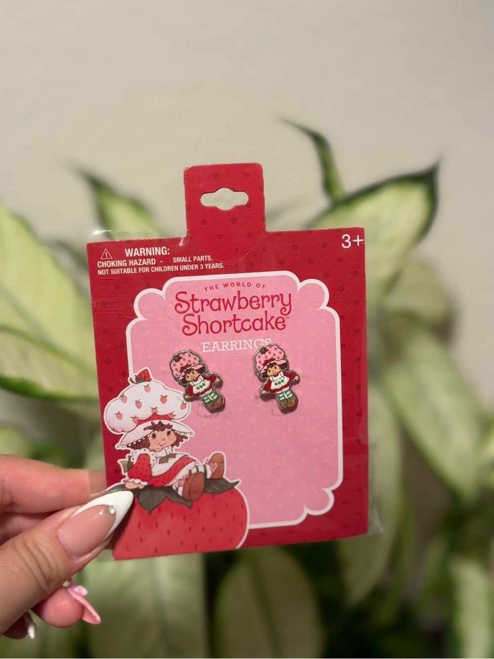 Strawberry Shortcake Pink Logo Earrings